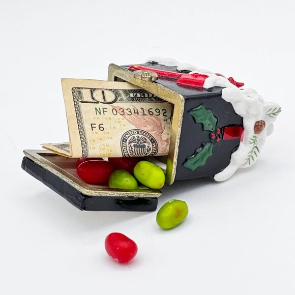 Cardinal Mailbox Porcelain Hinged Surprise Gift Trinket Box Christmas Ornament - Picture 2 of 6